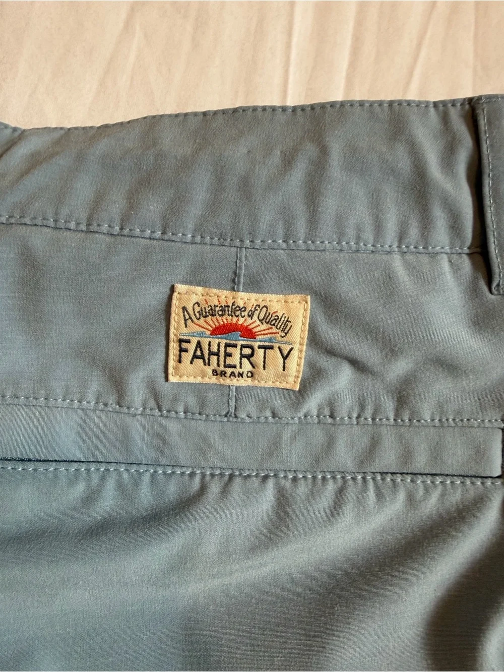 Faherty Men’s All Day Shorts 7” Light Blue Size 36 Chino Drawstring